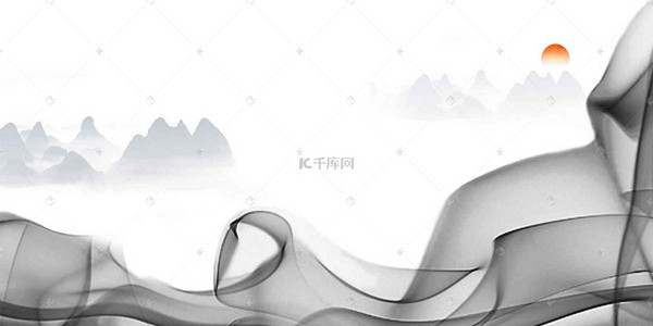 荷叶背景图片_中国风水墨素材背景海报