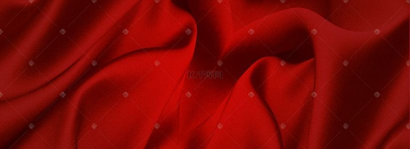 浪漫背景图片_红色丝绸海报背景