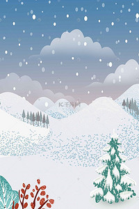 雪森林背景图片_多雪的冬季草地景观