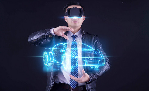 VR科技汽车无VR科技合成无摄影图配图