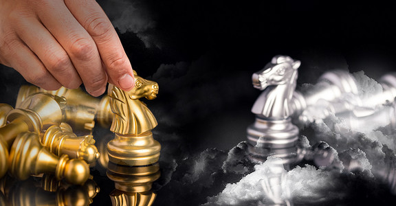 企业文化企业精神博弈白天国际象棋博弈下棋摄影图配图