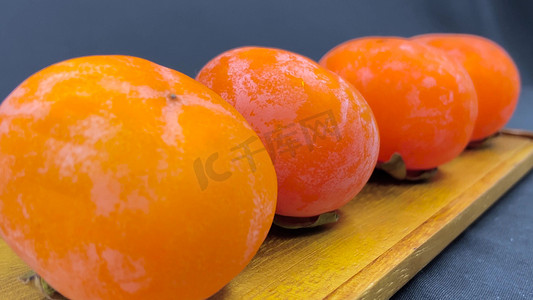 实拍美食水果柿子红色柿子特写