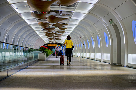 广州广州机场飞机场候客厅旅行摄影图配图
