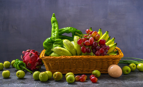 蔬果棚拍新鲜蔬果一组蔬果果实摄影图配图