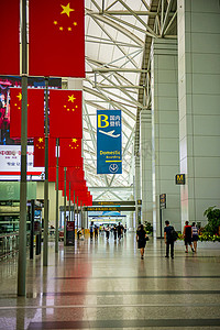 广州广州机场飞机场候客厅交通摄影图配图