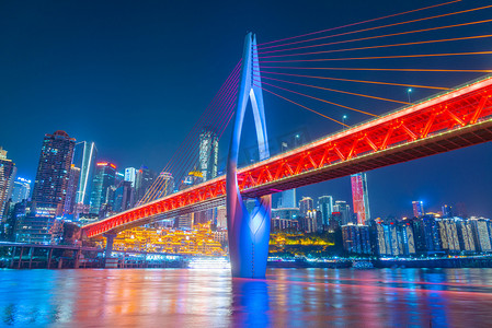 重庆晚上桥城市静物摄影图配图