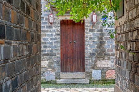 景区门摄影照片_南京夫子庙秦淮河风光带门东景区明清民居摄影图配图