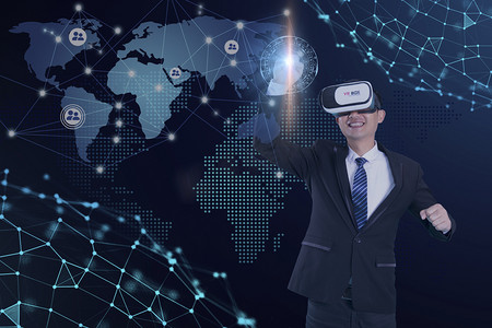 智能穿戴摄影照片_VR智能穿戴未来科技摄影图未来科技