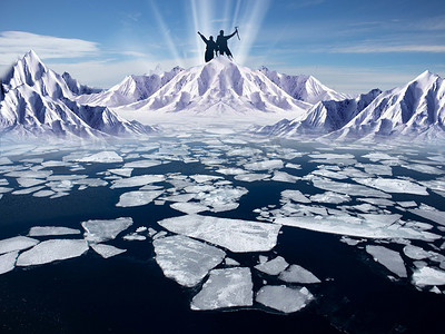 南极度夏浮冰大海漂流摄影图其他