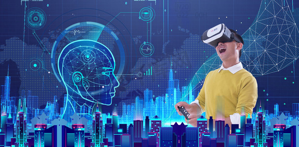 VR虚拟体验未来科技摄影图未来科技