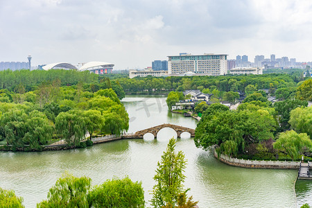 嘉兴南湖风景区桥南湖建筑摄影图配图