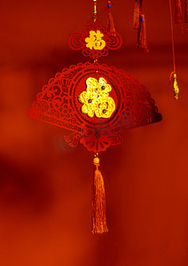 新年红色喜庆福字背景摄影图配图