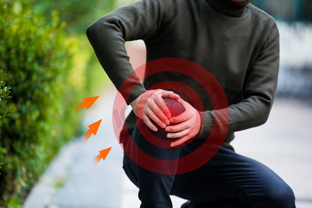 疼痛膝盖关节炎男性损伤摄影图配图