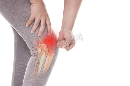 膝盖疼痛风湿女性受伤摄影图配图