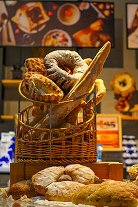 美食棚拍面包烘焙创意摄影图配图