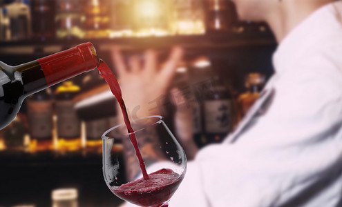 杯里的红酒酒红酒创意合成创意合成摄影图配图