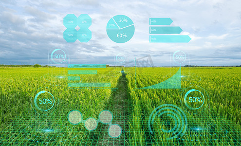 科技人工智能摄影照片_农业科技农业农业合成合成摄影图配图