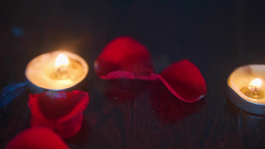 浪漫唯美烛光玫瑰花情人节520节日氛围