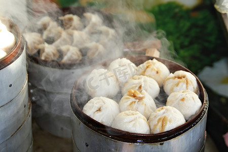 热摄影照片_中国食品专业-蒸饺子