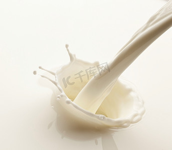 酸奶摄影照片_牛奶溅在白色背景上