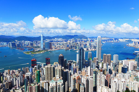 都市背景摄影照片_香港的都市景观