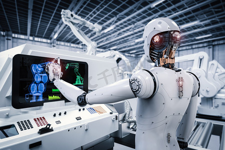 机器人在工厂工作人工智能