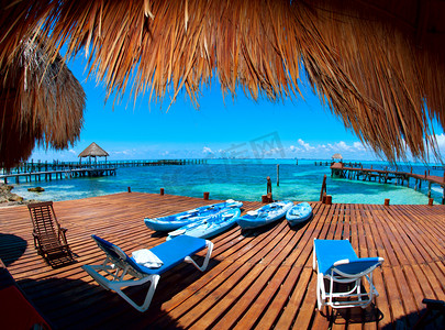paraiso摄影照片_在热带天堂度假。坎昆墨西哥