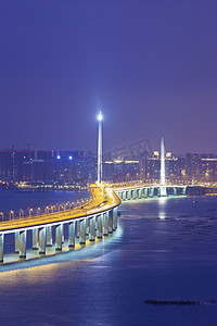 香港深圳西部通道大桥夜景
