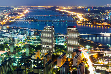 首尔建筑摄影照片_首尔夜景