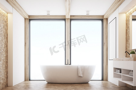 光瓷砖浴室窗口
