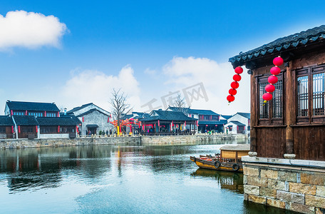 传统经典摄影照片_西塘古镇西塘是首批中国历史文化名镇，坐落在浙江省，中国.