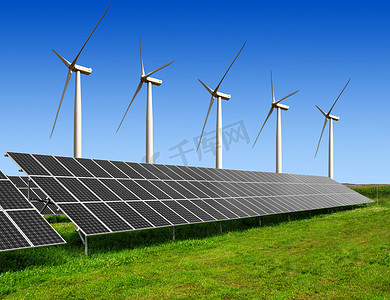 IT行业简历模板摄影照片_能源概念新能源风力发电