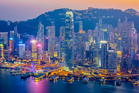 暮光之城的我国 Hong 香港的维多利亚港