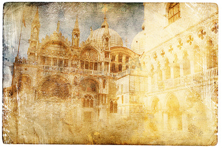 族谱摄影照片_威尼斯的复古风格中的视图