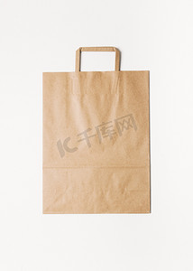Craft shopping bag isolated on white background. Vertical