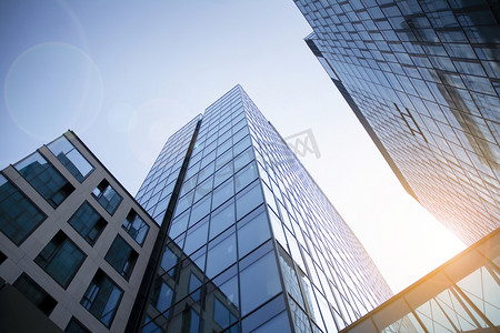 商务摄影照片_摩天大楼现代建筑城市与阳光