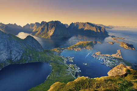 北海摄影照片_夏天罗弗敦海群岛风景