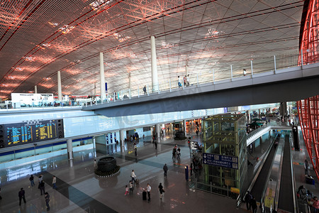 大厅玻璃摄影照片_现代机场大厅