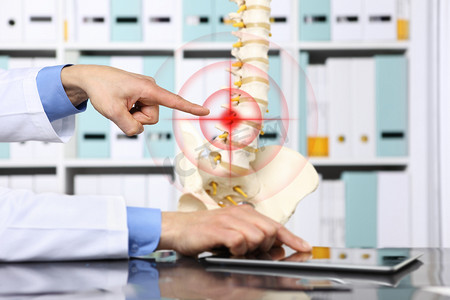 指向的脊柱疝概念原因骨架的手医生