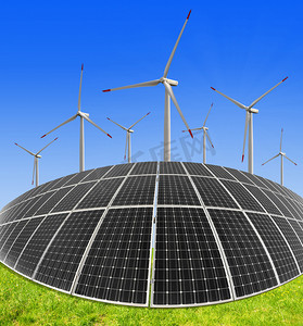太阳能板和风力发电机