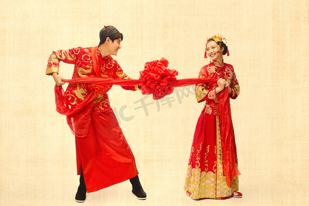 中式背景摄影照片_中式古典婚礼
