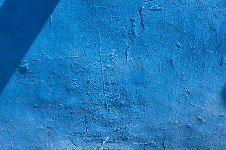 蓝色清新抹灰水泥墙材质纹理背景摄影图配图