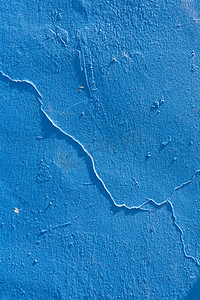 蓝色小清新抹灰水泥墙材质纹理背景摄影图配图