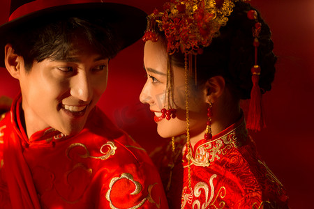 无遮挡开裆女人摄影照片_中式古典婚礼
