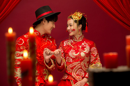 婚礼情侣摄影照片_中式古典婚礼