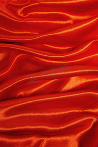 红色丝绸创意摄影照片_静物红绸缎