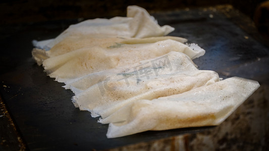 美食小吃杭州特色葱包烩特写摄影图配图