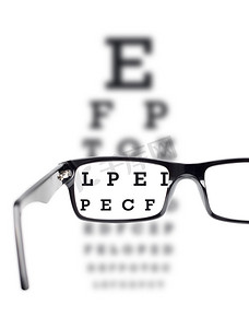 通过眼镜看到的视力测试