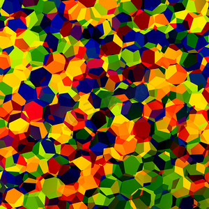 红色炫彩摄影照片_五彩的纸屑-Rgb-红蓝色和绿色马赛克-抽象炫彩混沌花纹背景-幻想艺术形象-几何概念设计-彩色艺术-彩虹般的色彩-六角形