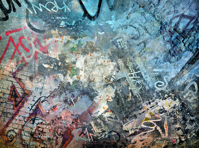 创意易拉宝易拉宝摄影照片_grunge 多彩背景，涂鸦墙